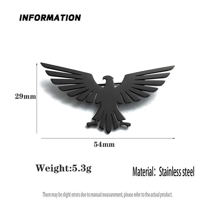 Fashion punk style hollow eagle stainless steel gold-plated 18K brooch, black suit accessories, wedding matching set