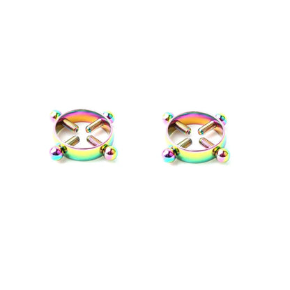 1Pair Fashion Stainless Steel Adjustable Nipple Ring For Women, Various Colors Clip On Nipple Rings Fake Nipple Piercing Jewelry