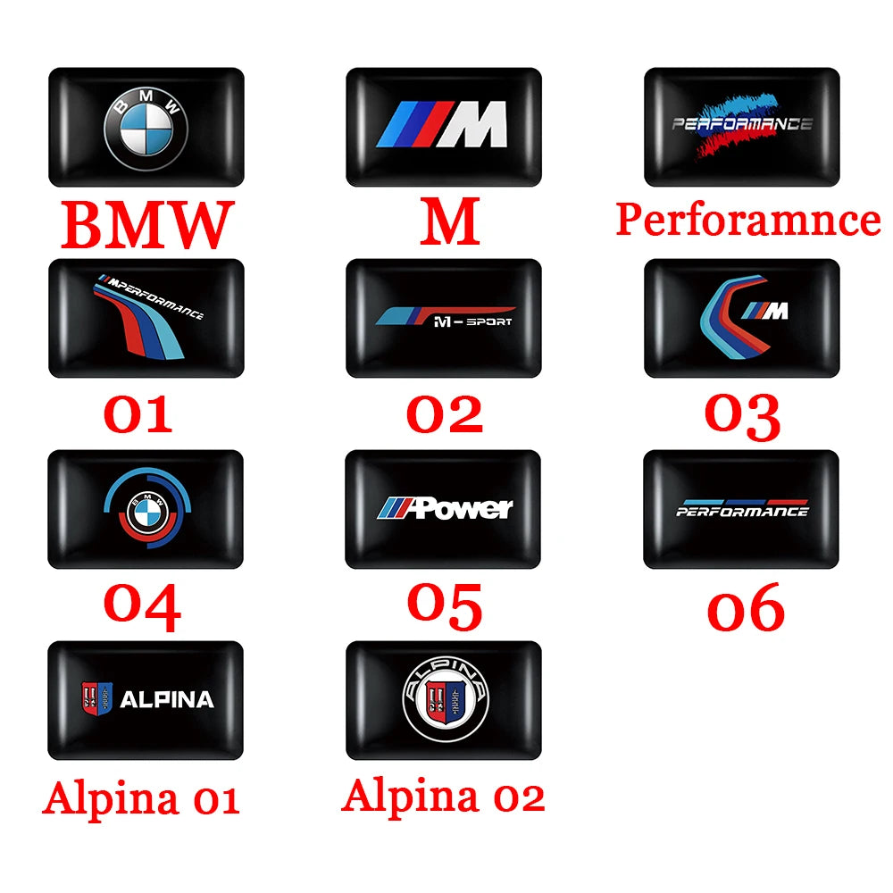 5/10/15pcs 3D Car Logo Stickers Steering Wheel Audio Dashboard Auto Accessories For Bmw M1 M E46 E90 E60 F30 F10 E36 G20 E92 E91