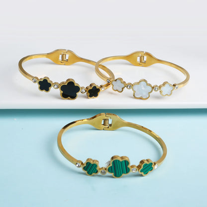 High Quality Hot Selling Plum Blossom Plant Five Leaf Flower Adjustable Bracelet Accessories For Women's Luxury Jewelry Clover