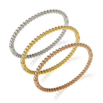 Trendy Round Ball Beaded Bracelets Bangles High Quality Stainless Steel Twist Balls Dots Bead Bangle for Women Jewelry Wholesale