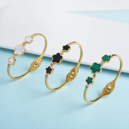 High Quality Hot Selling Plum Blossom Plant Five Leaf Flower Adjustable Bracelet Accessories For Women's Luxury Jewelry Clover