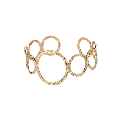 Stainless Steel Geometric Open Bracelet | Hollow Punk Round Bangle for Women | Free Shipping Fashion Jewelry