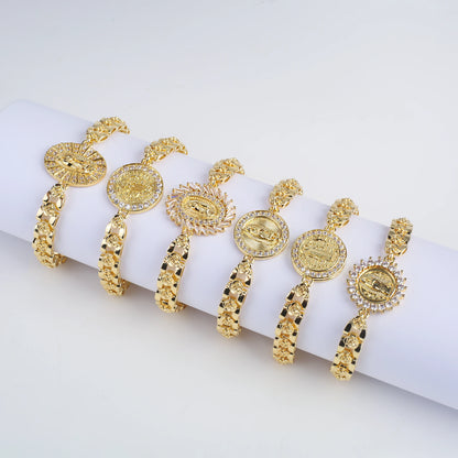 New Design Rosette Chain Virgin Mary Bracelet Fashion Woman Adjustable Bracelet Delicate Birthday Party Jewelry Gift Wholesale