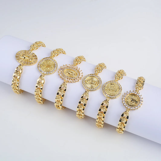 New Design Rosette Chain Virgin Mary Bracelet Fashion Woman Adjustable Bracelet Delicate Birthday Party Jewelry Gift Wholesale