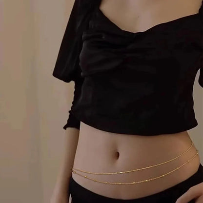 Sexy Bikini Multilayer Beads Belly Waist Chains For Women Gold Silver Color Beach Party Seasides Body Chain Jewelry Accessories