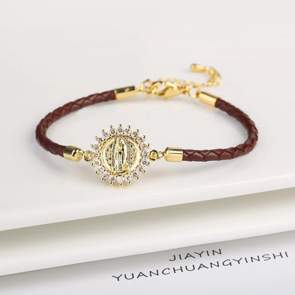 New Design Rosette Chain Virgin Mary Bracelet Fashion Woman Adjustable Bracelet Delicate Birthday Party Jewelry Gift Wholesale