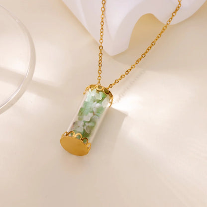 Free Shipping Bottle Stone Pendant Necklaces For Women Stainless Steel Chain Collar Necklace 2025 New Summer Beach Jewelry
