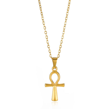 Stainless Steel Jesus Cross Necklace For Women Men Gold Color Caravaca Angels Crucifix Charm Choker Rapper Jewelry Hip Hop Gift
