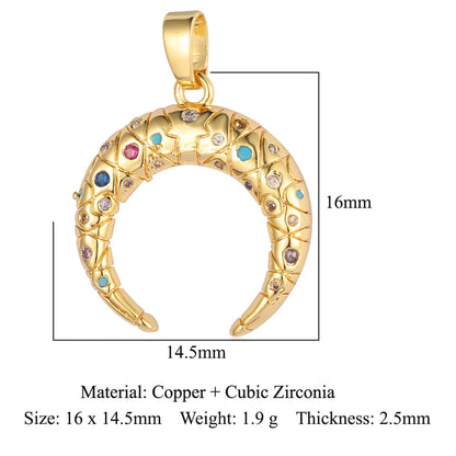 3pcs/Lot Cross Sunflower Cubic Zirconia Pendant Life Tree Maple Leaf Grape Cherry Brass CZ Charms DIY Jewelry Necklace Pendants