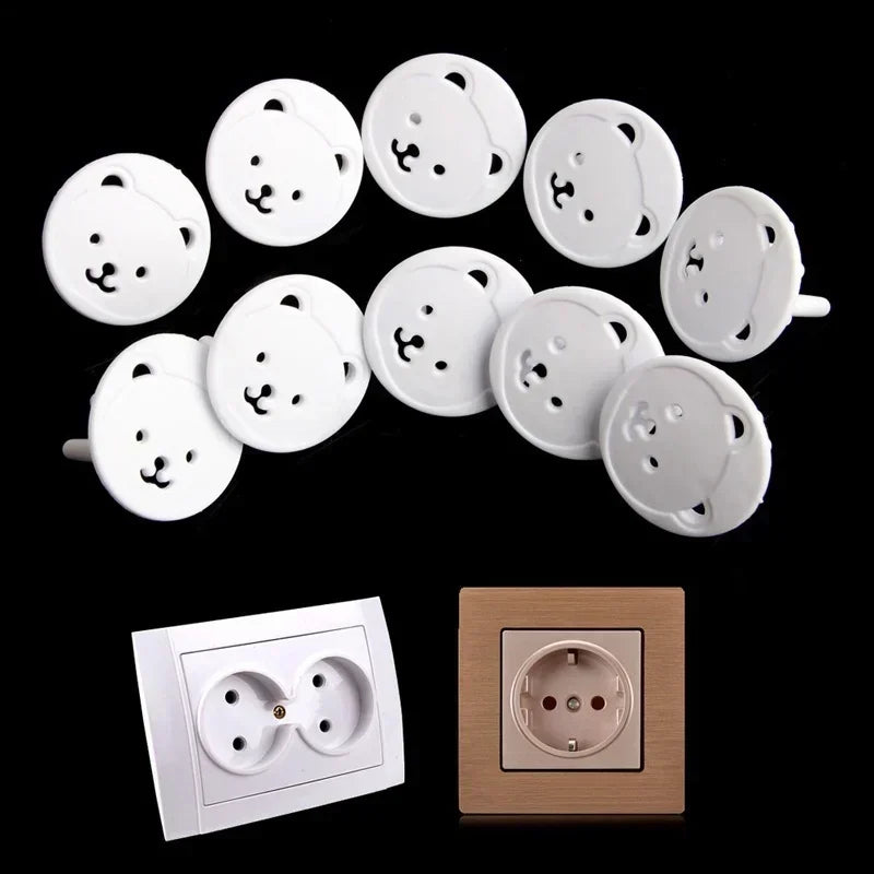 10X Power Kid Socket Cover Baby Child Protector Guard Mains Point Plug Bear