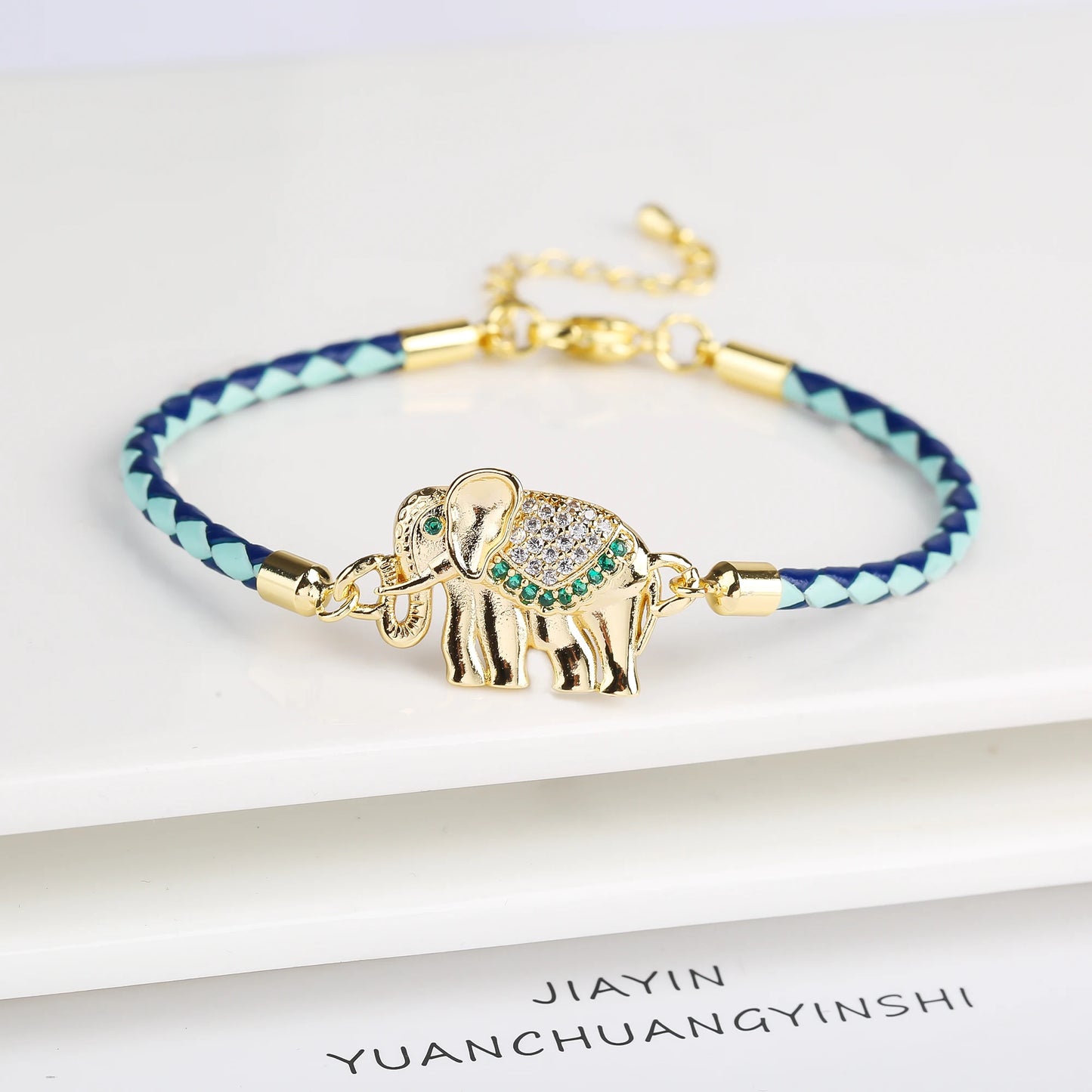 High Quality Zirconia Puppy Snake Elephant Cat Leopard Animal Theme Leather Rope Braided Bracelet for Man Woman Party Jewelry