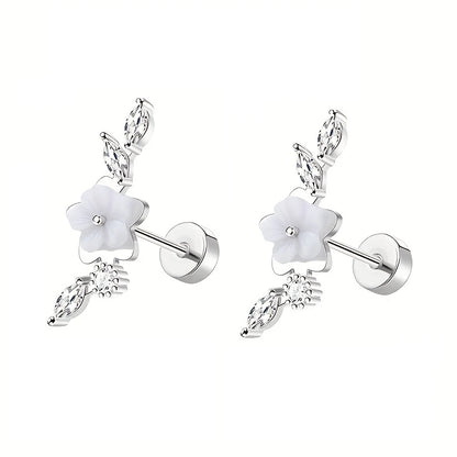 2Pcs 16G Stainless Steel Screw Back Stud Earrings for Women,Cubic Zerconia Cartilage Conch Helix Ear Piercing Jewelry