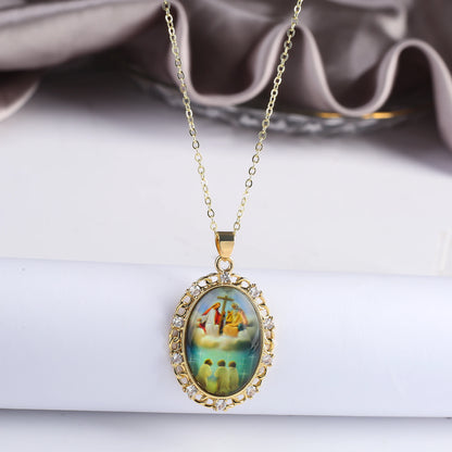 9 Style Fashion Virgin Mary St. Jude Pendant Necklace Classic for Religious Figures Jewelry Choker Chain Daily Wear Party Gift