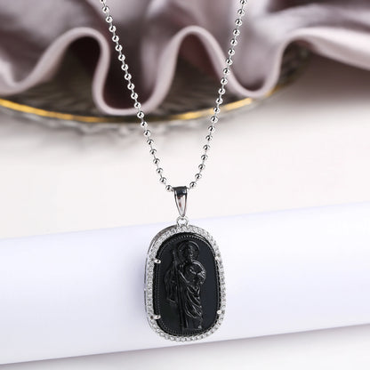 Gold/Silver Hot Sale Religious Style Gold Plated St. Jude Zircon Pendant Necklace Personalized for Man Woman Party Jewelry  Gift