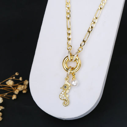 7 Style Shiny Cubic Zirconia Animal Bird Cat Pendant Necklace Personalized for Woman Party 3:1 Chain Jewelry Choker Daily Wear