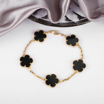 Simple 15mm Natural Shell Stone Five-Leaf Flower Set Bracelet Necklace Classic Flower Woman Jewelry Sets For Party Daily Wear