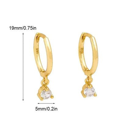 2/8pcs Fashion Novel Stainless Steel Huggies Hoop Earrings,Little Crystal Zirconia Pendant Cartilage Helix Ear Piercing Jewelry