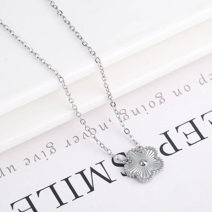 Waterproof Clover five-leaf flower Metal Laser Stainless Steel Jewelry Set Classic for Woman Luxury Party Jewelry Daily Wear