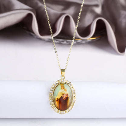 9 Style Fashion Virgin Mary St. Jude Pendant Necklace Classic for Religious Figures Jewelry Choker Chain Daily Wear Party Gift