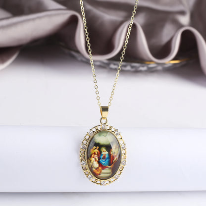 9 Style Fashion Virgin Mary St. Jude Pendant Necklace Classic for Religious Figures Jewelry Choker Chain Daily Wear Party Gift