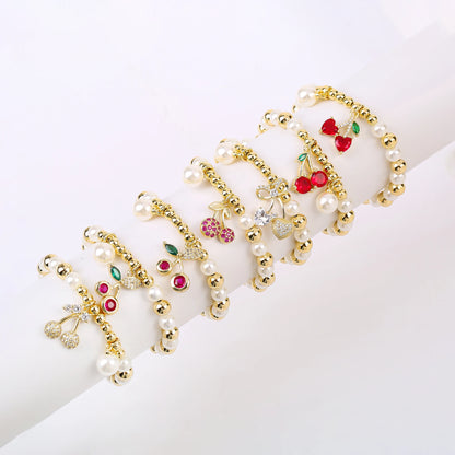 13 Style Choice 3pcs Lucky Red Cherry Crystal Fruit Bracelet Necklace Earrings Jewelry Set Luxury for Women Daily Party Jewelry
