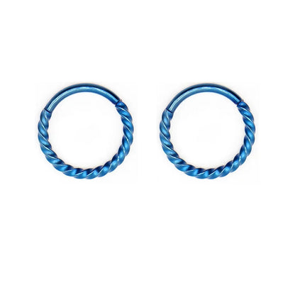 2pcs 316L Stainless Steel Twist Hinged Septum Nose Rings Hoops,Septum Clicker Cartilage Tragus Helix Ear Piercing jewelry