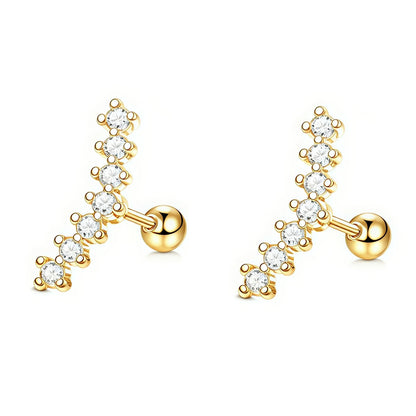 2Pcs 16G Stainless Steel Screw Back Stud Earrings for Women,Cubic Zerconia Cartilage Conch Helix Ear Piercing Jewelry