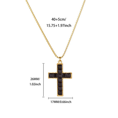Free Shipping Vintage Cross Pendant Necklaces For Women Stainless Steel Chain Collar Necklace 2025 New Summer Beach Jewelry