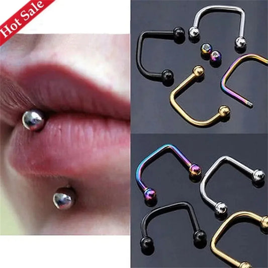 2Pcs 316L Stainless Steel Fashionable New Bestsellers Nose Lip Ring,Clip Nose Cuffs Hoop Septum Rings Conch Earring Body Jewelry
