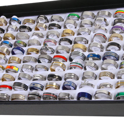 100pcs Mixed Size Rings Bulk Finger Band Ring Wholesale Lot Men Women Jewelry luxury Gift Holiday Party Wedding Punk Rings