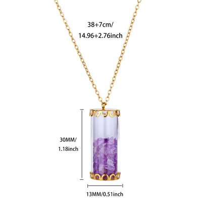 Free Shipping Bottle Stone Pendant Necklaces For Women Stainless Steel Chain Collar Necklace 2025 New Summer Beach Jewelry