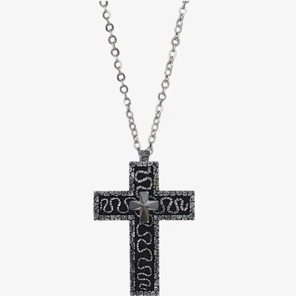 Game Cross Necklace with Secret Compartment Antique Cross Pendant Wear Resist Ten-Shaped Pendant Necklaces Fashion Accessory