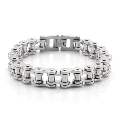 1pc New Cool Punk Motorcycle Bracelet for Men Women, Stylish Vintage Stainless Steel Versatile Buckle Bracelet