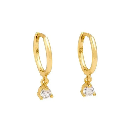 2/8pcs Fashion Novel Stainless Steel Huggies Hoop Earrings,Little Crystal Zirconia Pendant Cartilage Helix Ear Piercing Jewelry