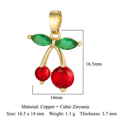 3pcs/Lot Cross Sunflower Cubic Zirconia Pendant Life Tree Maple Leaf Grape Cherry Brass CZ Charms DIY Jewelry Necklace Pendants