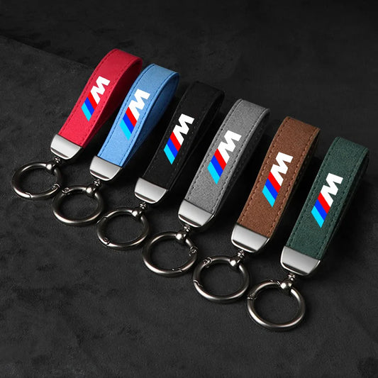 1PCS Zinc Alloy Suede Car Styling Keychain Keyring Charm For BMW M Performance E46 E90 E60 F10 F30 E39 E36 F20 E87 G30 E92