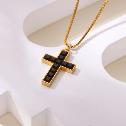 Free Shipping Vintage Cross Pendant Necklaces For Women Stainless Steel Chain Collar Necklace 2025 New Summer Beach Jewelry