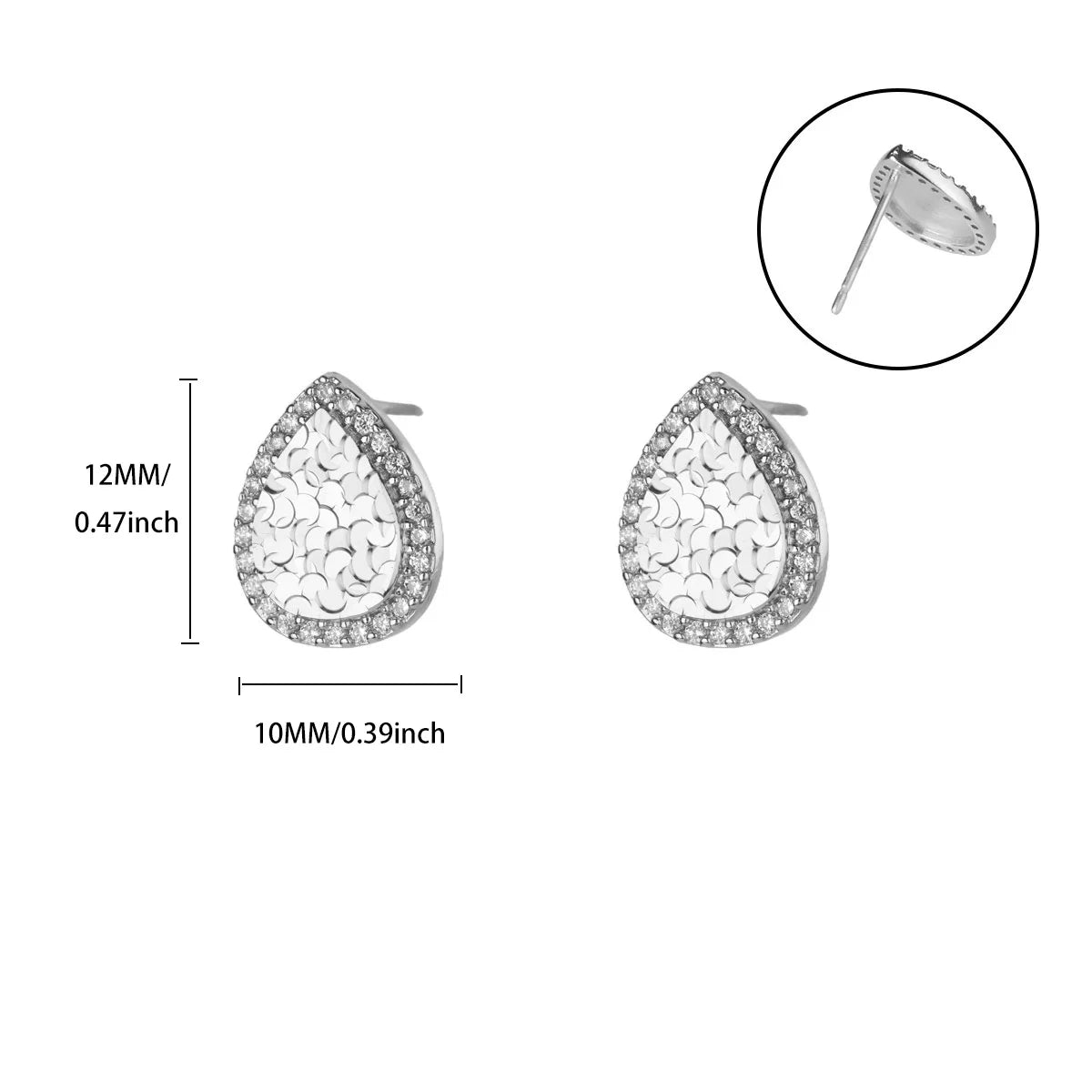 Free Shipping Vintage Zircon Waterdrop Stud Earrings For Women Stainless Steel Piercing Earring 2025 New Fashion Wedding Jewelry