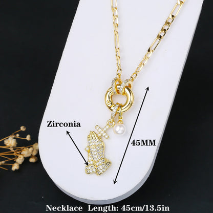 New Creative Religious St. Jude Zirconia Women's Necklace 3:1 Chain Choker Fashion for Woman Casual Trend Jewelry Party Gift