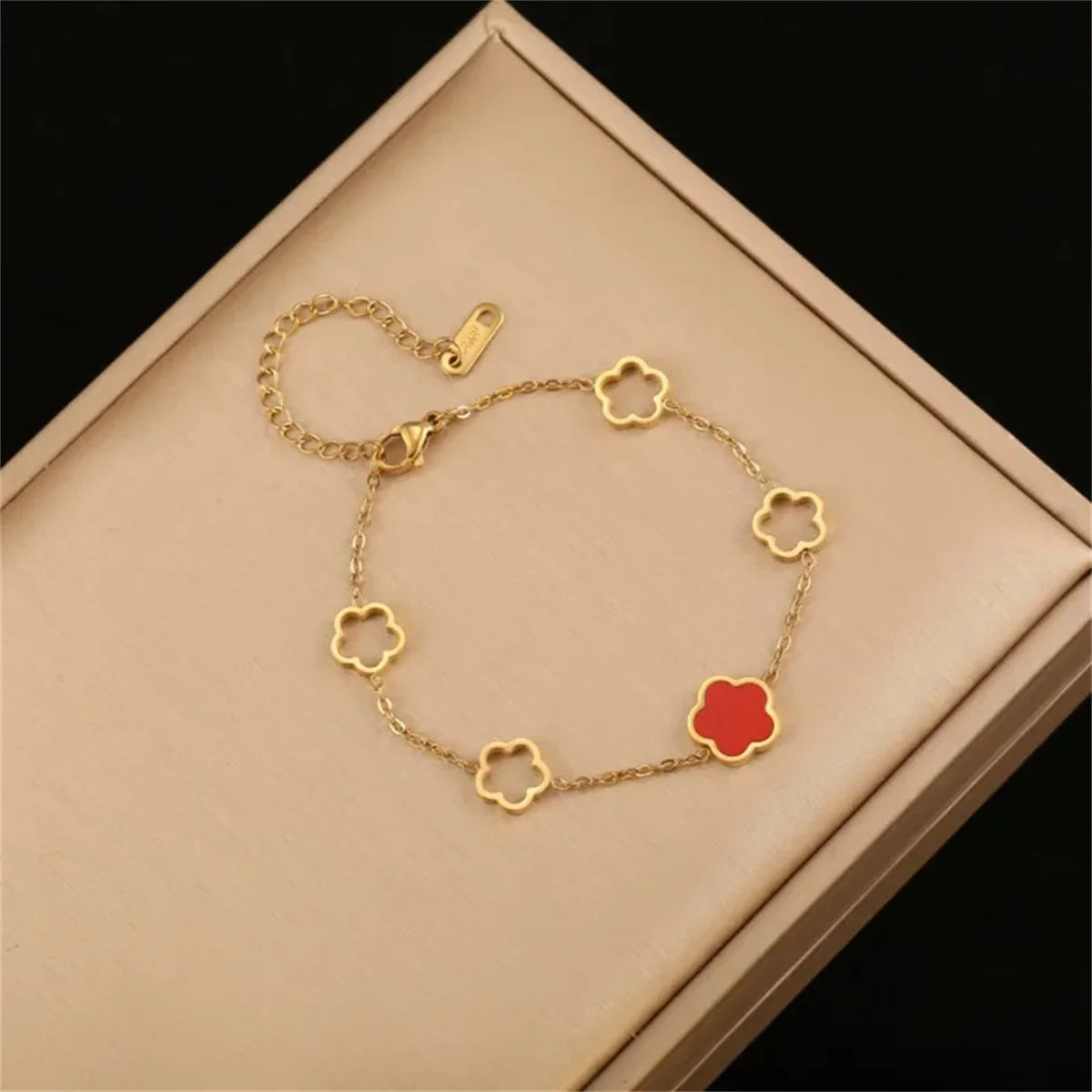 1Pc Trendy Stainless Steel White Black Green Shell Flower Charm Bracelets For Women Girl,Novelty Chain Bracelet Jewelry