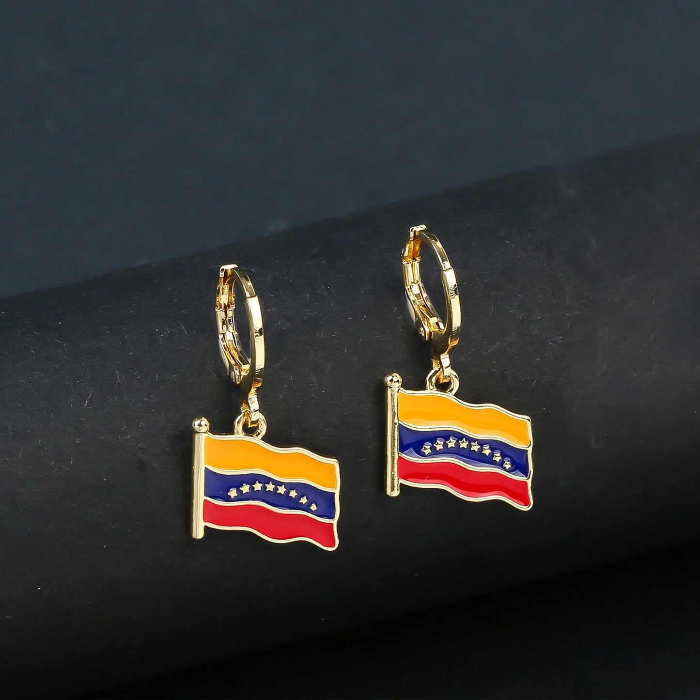 Classic Venezuela Flag Cross Bracelet Earrings Necklace Jewelry Set Luxury for Women Girl Daily Party Pearl Jewelry Gift