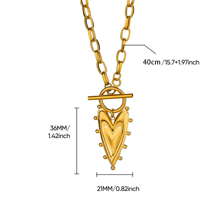 Geometric Heart Necklaces For Women Stainless Steel Gold Color Snake Chain Heart Necklace Aesthetic New Wedding Jewelry Gift