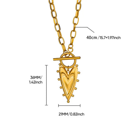 Geometric Heart Necklaces For Women Stainless Steel Gold Color Snake Chain Heart Necklace Aesthetic New Wedding Jewelry Gift