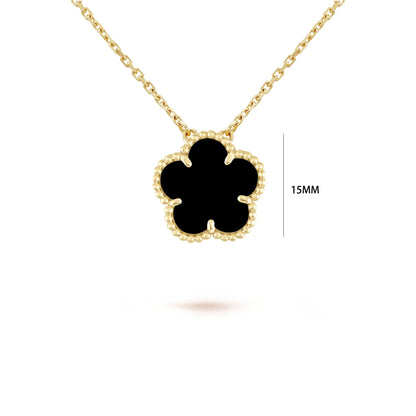 Simple 15mm Natural Shell Stone Five-Leaf Flower Set Bracelet Necklace Classic Flower Woman Jewelry Sets For Party Daily Wear