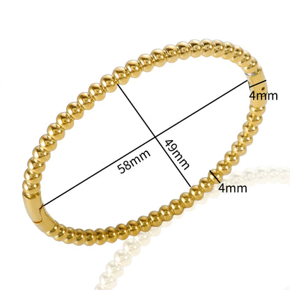 Trendy Round Ball Beaded Bracelets Bangles High Quality Stainless Steel Twist Balls Dots Bead Bangle for Women Jewelry Wholesale