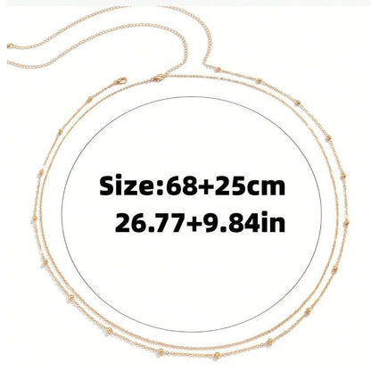 Sexy Bikini Multilayer Beads Belly Waist Chains For Women Gold Silver Color Beach Party Seasides Body Chain Jewelry Accessories