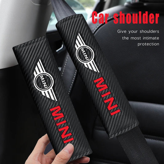 1/2pcs Car Safety Seat Belt Cover Shoulder Protector Pads For Mini Cooper One S JCW F55 F56 F57 F60 R50 R53 R56 Auto Accessories