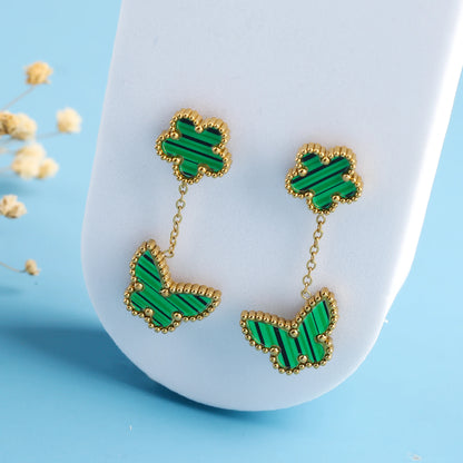 6 Colors Simple Botanical Five Leaf Flower Stainless Steel Stud Earring Classic for Woman Party Jewelry Accessories Clover