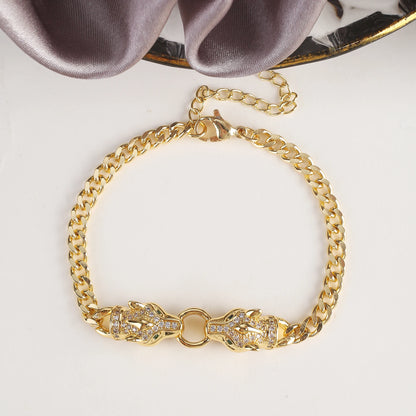 INS Hot Sale Domineering Animal Leopard Head Adjustable Bracelet For Men Women Luxury Party Jewelry Couple Gifts Wholesale